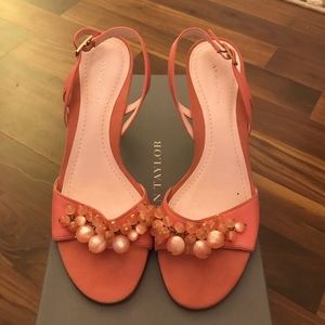 Ann Taylor Lauren Pink Leather Slingbacks